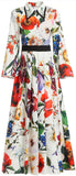 Floral Pleated Long Dress