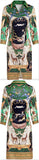 Printed 3/4-Sleeve Mini Shirt-Dress