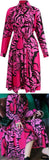 Long Tiger-Printed Chiffon Dress
