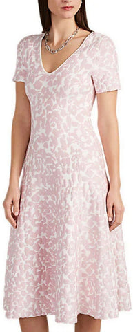 Abstract-Pattern Jacquard Compact Knit Dress