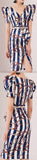 Striped Printed Puff-Sleeve Dress | DESIGNER INSPIRED FASHIONS