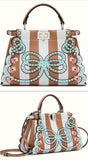 Mini Peekaboo Studded Stripe Leather Satchel
