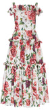 Off-The-Shoulder Peony-Print Midi Dress