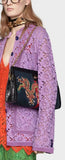 Ophidia Embroidered Suede Shoulder Bag