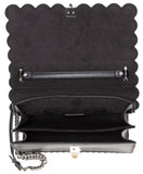 'Kan I' Studded Leather Scalloped Shoulder Bag, Black
