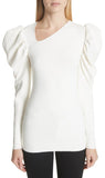 Puff Sleeve Asymmetrical Neck Top | DESIGNER INSPIRED FASHIONS