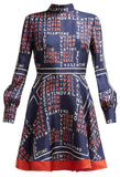 Puzzle-Print Silk-Twill Mini Dress | DESIGNER INSPIRED FASHIONS
