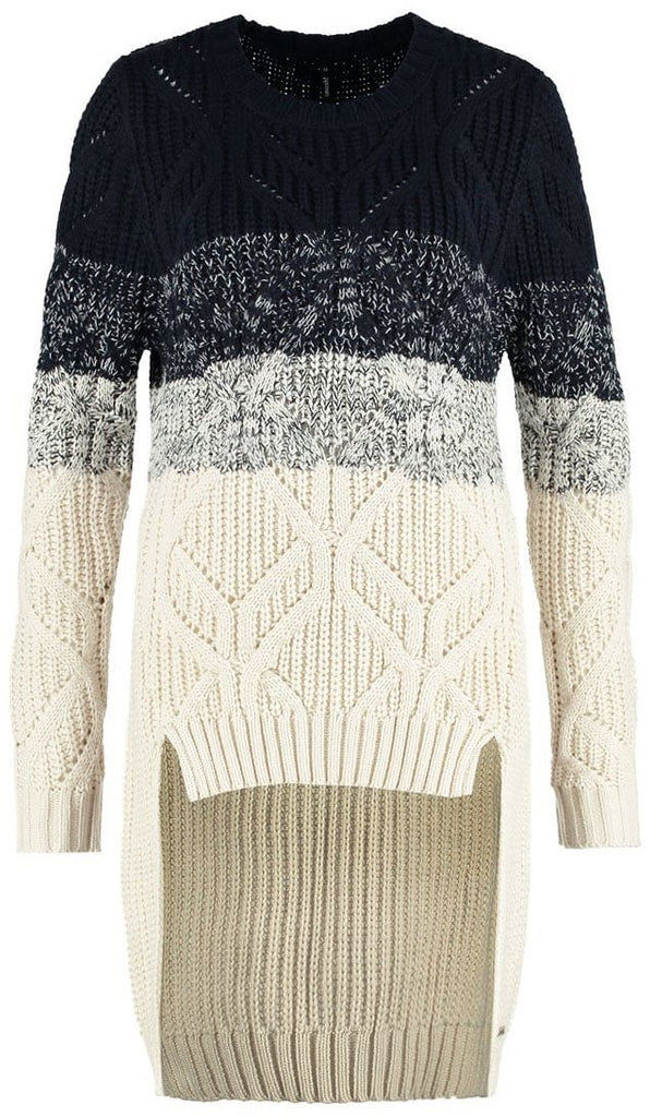 Asymmetric Long Wool Knit Sweater - DESIGNER INSPIRED FASHIONS