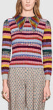 Striped Knitted Wool with Sequin Collar