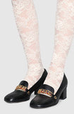Sylvie Leather Mid-Heel Pump - Black or White