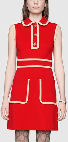 Contrasting Sleeveless Jersey Dress