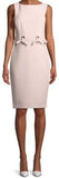 Tie Grommet Sleeveless Sheath Dress, Blush Pink