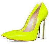 Leather Blade Pumps in Neon Yellow or Black - DESIGNER INSPIRED FASHIONS