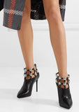 Tina Studded Leather Ankle Boots