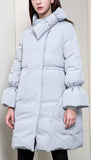 Puffer Coat with Bow, Grey