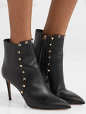 Studded Leather Ankle Boots