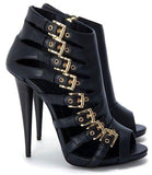 Black Peep-Toe Alien Booties