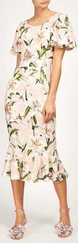 Lily Printed Fluted Cady Dress