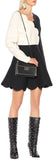 Black and White Scalloped Mini Dress