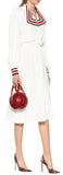 Contrast-Trim Midi Dress