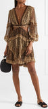 Tali Cutout Printed Silk-Crepon Mini Dress