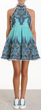 'Moncur' Ruffle Neck Mini Dress