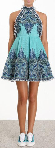 'Moncur' Ruffle Neck Mini Dress