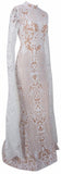Long-Sleeve Glitter Lace Gown - Black or White