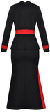 Color-Contrast Zip Midi Dress