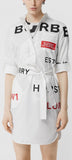 Horseferry Print Cotton Tie-Waist Shirt Dress | DESIGNER INSPIRED FASHIONS