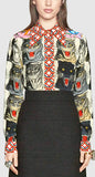 Tiger Face Print Silk Shirt