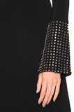 Black Studded-Cuff Mini Dress