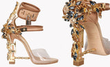 'Virginia' Embellished Sandals in Beige - DESIGNER INSPIRED FASHIONS