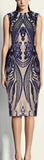 Stretch Sequin Dress - Blue or Nude/Beige