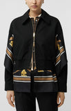 Scarf Detail Cotton Gabardine Harrington Jacket | DESIGNER INSPIRED FASHIONS