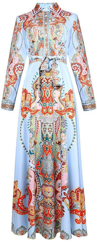 Paisley Print Max Shirt-Dress