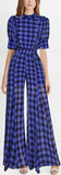 Gingham Ruffle Blouse and Pant Set