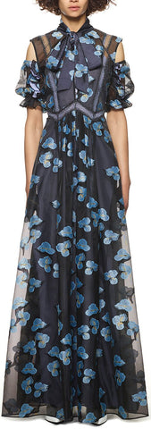 Floral Fil Coupe Maxi Dress