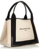 Navy Cabas Small Logo Tote Bag