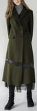 Tulle-Paneled Wool Coat - Black or Army Green