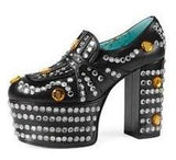 'Amilina' Embellished Platform Loafer - Black, Red, Metallic Gold | DESIGNER INSPIRED FASHIONS