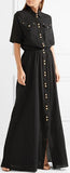 Black Long Crinkle Maxi Dress
