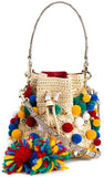 Mini Pompom Bucket Shoulder Bag