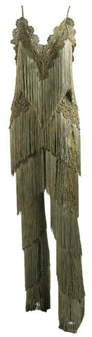Fringed Halter Jumpsuit in Green - DESIGNER INSPIRED FASHIONS