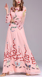 Garden Print Gown in Pink - DESIGNER INSPIRED FASHIONS