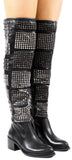 'Valdez' Studded Leather Boots in Black - DESIGNER INSPIRED FASHIONS