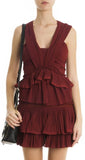 'Grayton' Ruffled Top & 'Glitz' Crinkled Skirt in Red - DESIGNER INSPIRED FASHIONS