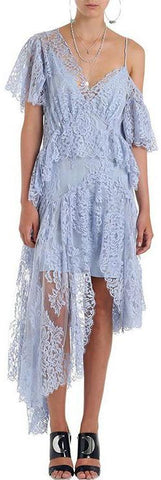 'Seer Pentacle' Lace Dress in Blue - DESIGNER INSPIRED FASHIONS