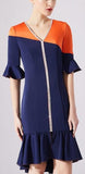 Color-Block Crystal-Embellished Dress