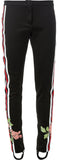 Jersey Floral-Embroidered Stirrup Trousers